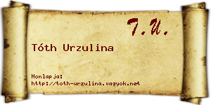 Tóth Urzulina névjegykártya